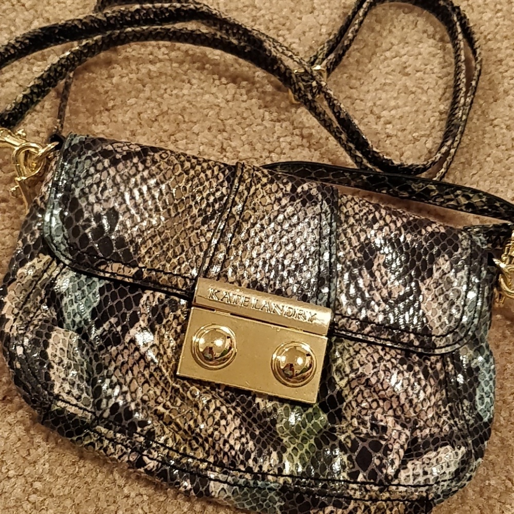 * Kate Landry Mini Multicolor Python Crossbody - image 1
